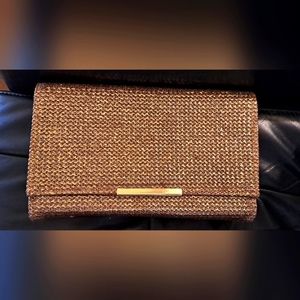 Gold paper straw clutch.  NWT